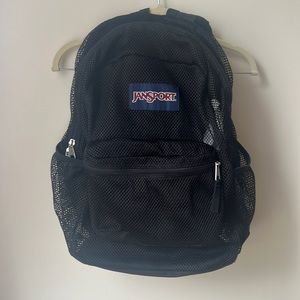 Jansport, mesh, book bag, black
